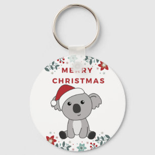 Koala Christmas Snow Winter Animals Koalas Keychai Key Ring