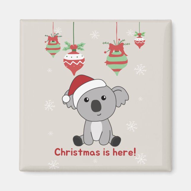 Koala Christmas Snow Winter Animals Koalas Magnet (Front)