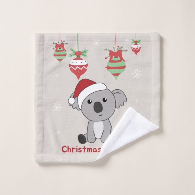 Koala Christmas Snow Winter Animals Koalas Wash Cl Wash Cloth (Wash Cloth)