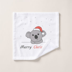 Koala Christmas Snow Winter Animals Koalas Wash Cloth