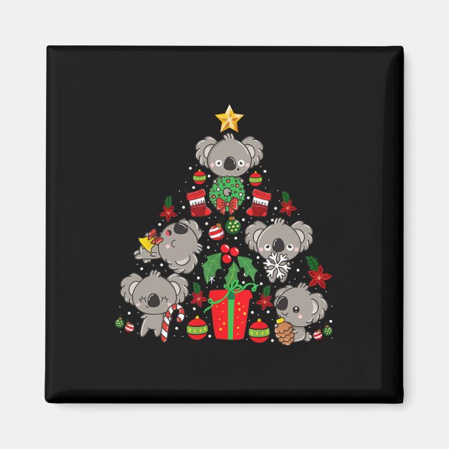 Koala Christmas Tree Cute Bear  Magnet (Front)