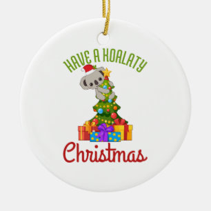 Koala Christmas Tree Cute Holiday Pun  Ceramic Tree Decoration