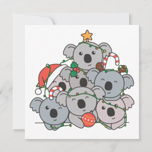 Koala Christmas Tree Funny Animal Christmas Invita Invitation