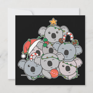 Koala Christmas Tree Funny Animal Christmas Invita Invitation