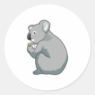 Koala Coffee Cup Classic Round Sticker