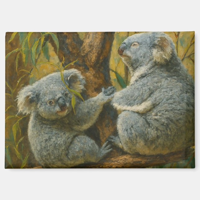 Koala Companions – Realistic Wildlife Pair Magnet (Front)