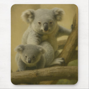 Koala Companions – Tender Wildlife Art Print Mouse Pad
