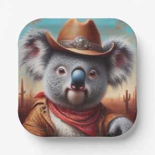 Koala Cowboy Paper Plate