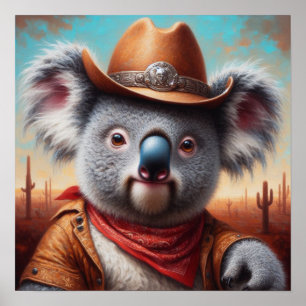 Koala Cowboy Poster