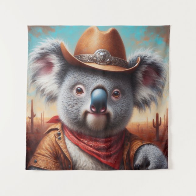 Koala Cowboy Tapestry (Front)
