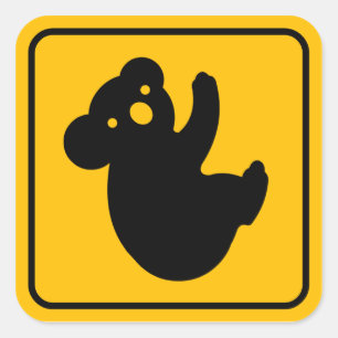 Koala Crossing Cute Road Sign Sticker