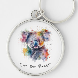 Koala Cuddles in Colour, custom Key Ring