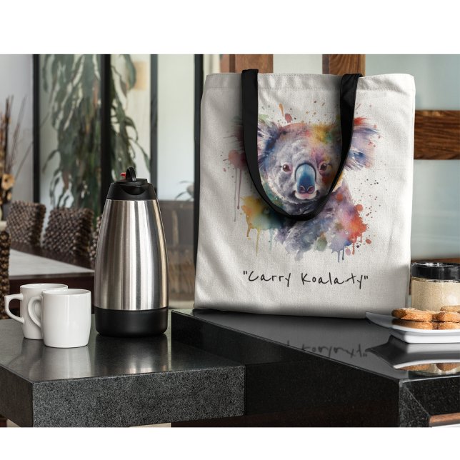 Koala Cuddles in Colour, custom Tote Bag (Creator Uploaded)