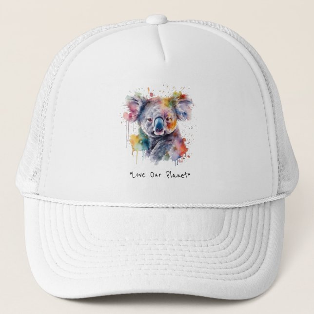 Koala Cuddles in Colour, custom Trucker Hat (Front)