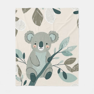 Koala Cuteness Nursery Fleece Blanket