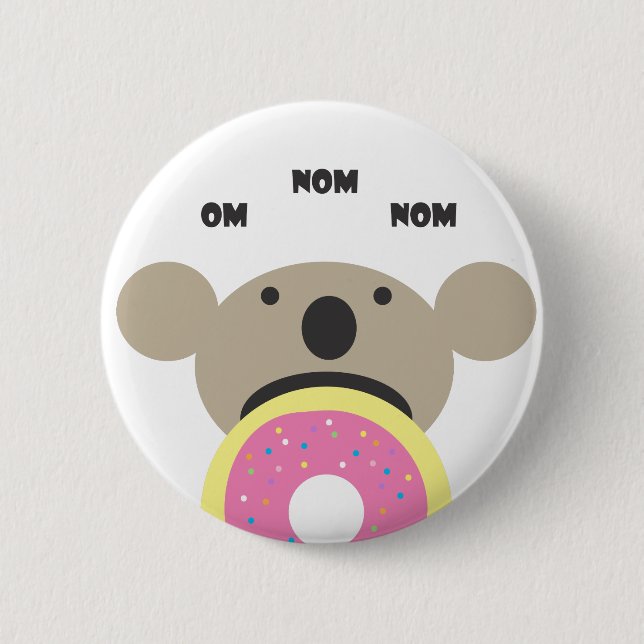 Koala Doughnut Diet 6 Cm Round Badge (Front)