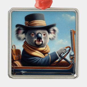 Koala Driving Metal Tree Decoration