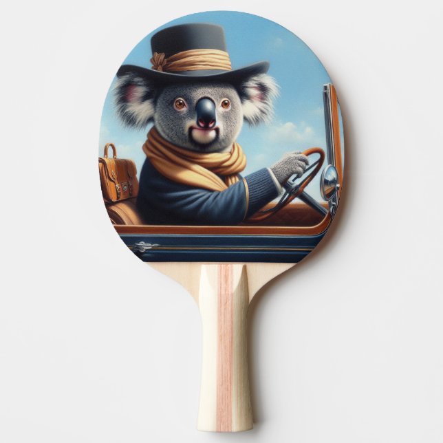 Koala Driving Ping Pong Paddle (Front)