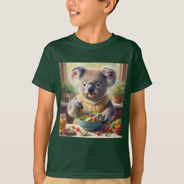 Koala Eating Salad T-Shirt (Front)