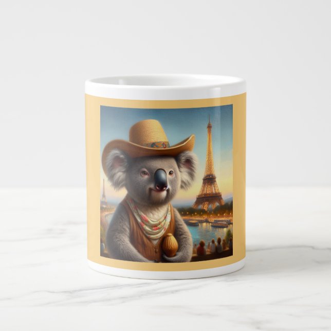 Koala Eiffel Tower Large Coffee Mug (Front)
