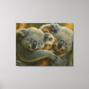 Koala Embrace – Tender Wildlife Moment Canvas Print