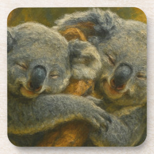 Koala Embrace – Tender Wildlife Moment Coaster
