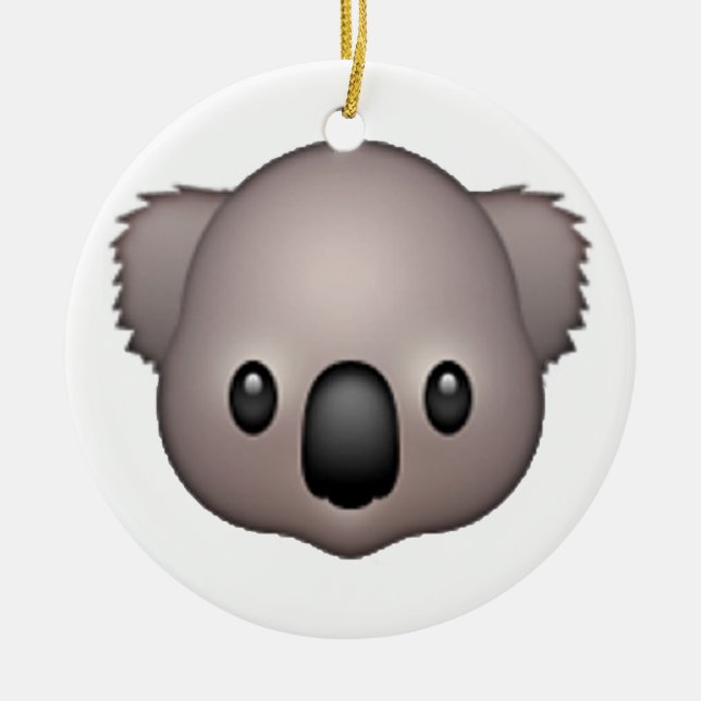 Koala - Emoji Ceramic Tree Decoration (Front)