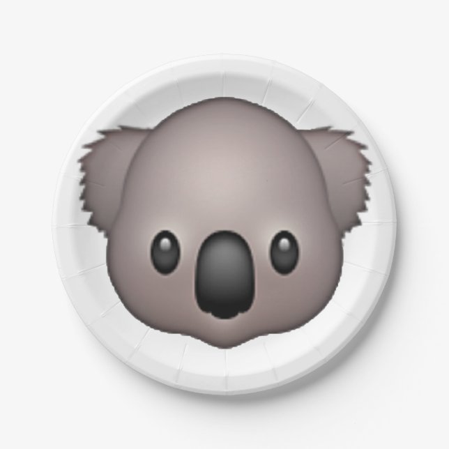 Koala - Emoji Paper Plate (Front)