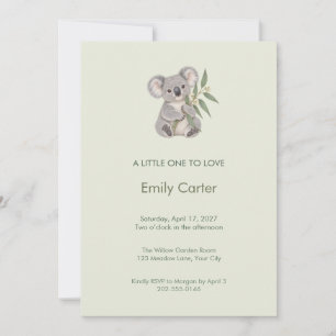 Koala Eucalyptus Baby Shower Invitation