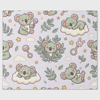 Koala Eucalyptus Baby Shower Wrapping Paper