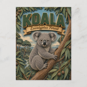 Koala Eucalyptus Forest POPCUT Postcard