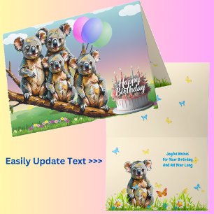 Koala Family Birthday Card