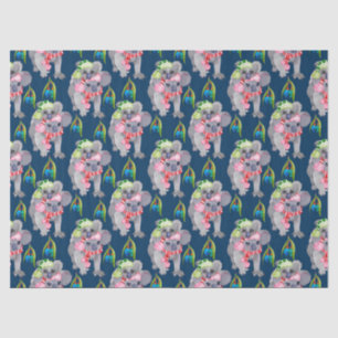 Koala Family Blue Christmas Tissue Paper