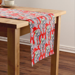 Koala Family Red Christmas Short Table Runner