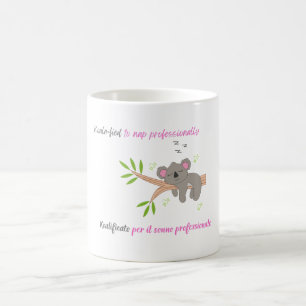 Koala-fied Nap Expert–Bilingual Cute Sleepy Koala Coffee Mug