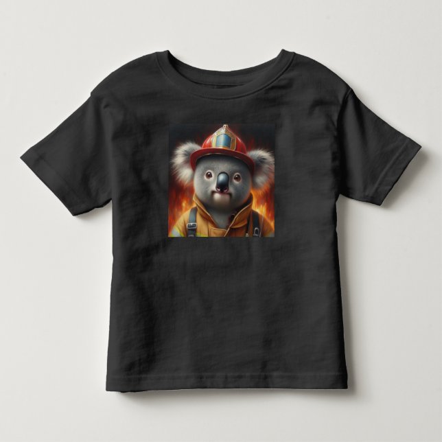 Koala Firefighter Toddler T-Shirt (Front)