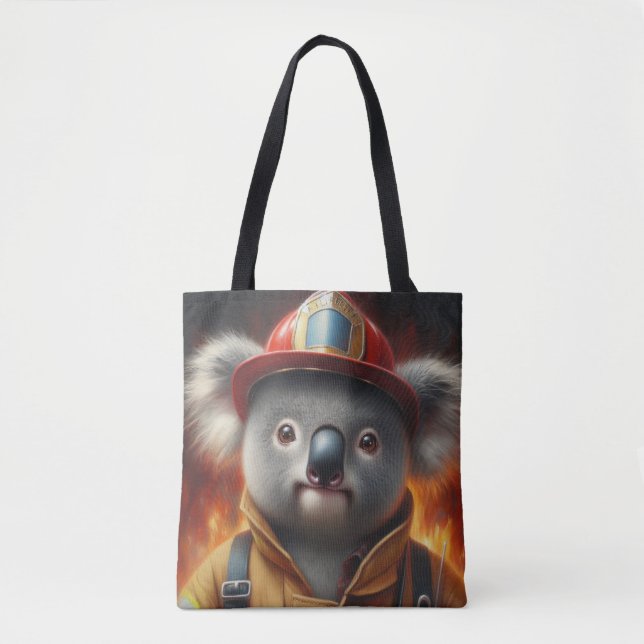 Koala Firefighter Tote Bag (Front)