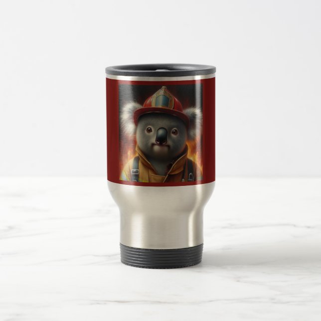 Koala Firefighter Travel Mug (Center)