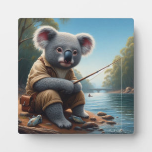 Koala Fishing Plaque