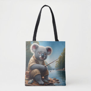 Koala Fishing Tote Bag
