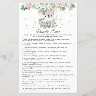 Koala Floral Greenery Baby Shower Pass the Prize