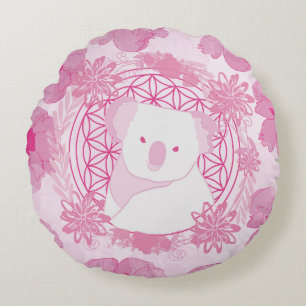 Koala Flower of life Round Cushion