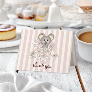 Koala Girl Birthday   Baby Shower Thank You Cards