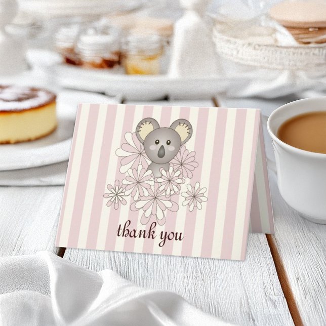 Koala Girl Birthday / Baby Shower Thank You Cards (Creator Uploaded)