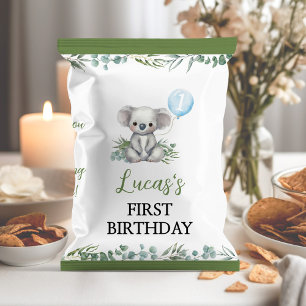 Koala Greenery Boy Birthday Chip Bag Wrapper
