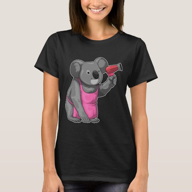 Koala Hairdresser Hair dryer T-Shirt (Front)