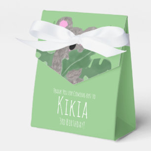 Koala Hand Drawn Animal Green Birthday Party    Favour Box