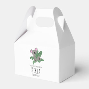 Koala Hand Drawn Animal Green Birthday Party    Favour Box