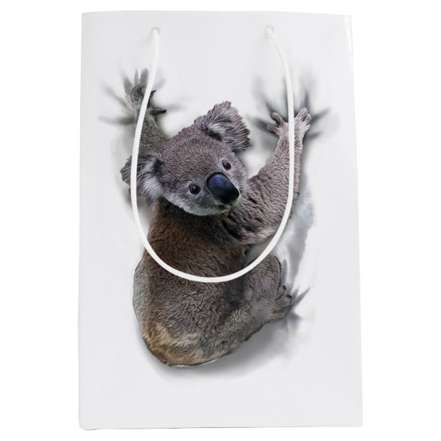 Koala Hang On Back Cute Bear Australia Animal Medium Gift Bag (Front)