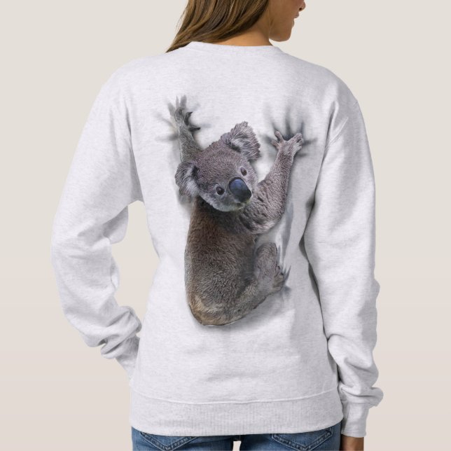 Koala Hang On Back Cute Bear Australia Animal Sweatshirt (Back)